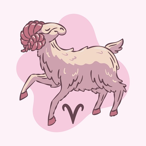 simbol si reprezentare a zodiei Berbec in nuante de roz