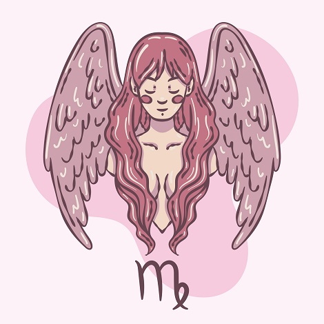 zodia Fecioara reprezentata sub forma unei fete cu aripi de inger