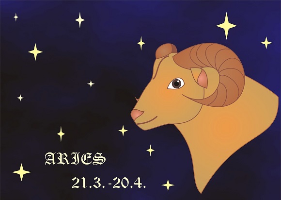 reprezentare a zodiei Berbec sub forma unei ilustratii in care apare si perioada din an ce îi apartine acestei zodii