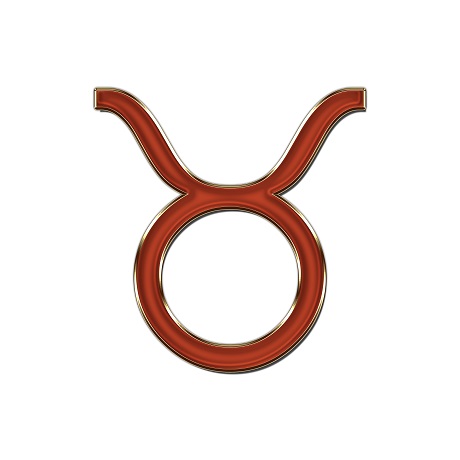 ilustratie reprezentare a zodiei Taur sub forma unui simbol intr-o nuanta de rosu