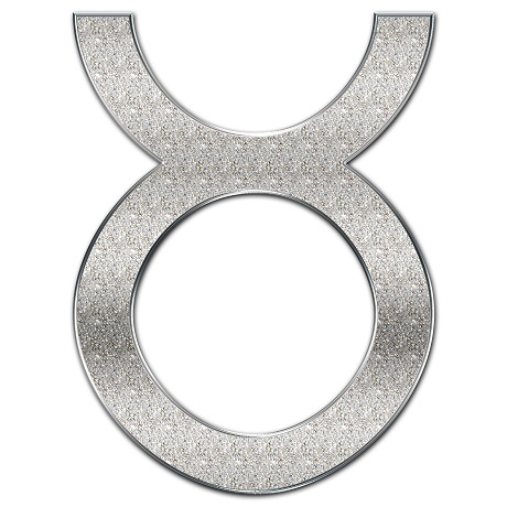 ilustratie reprezentare a simbolului zodiei Taur cu argintiu