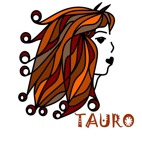 ilustratie, reprezentare a zodiei Taur sub forma unei fete tinere cu parul lung 