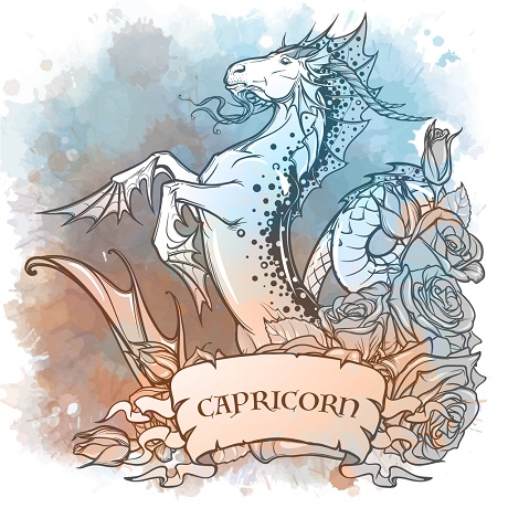 ilustratie, reprezentare fantastica a zodiei Capricorn