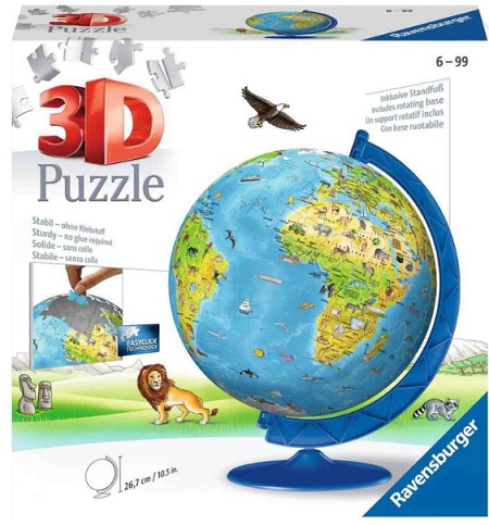 puzzle 3D globul pamantesc cu animale