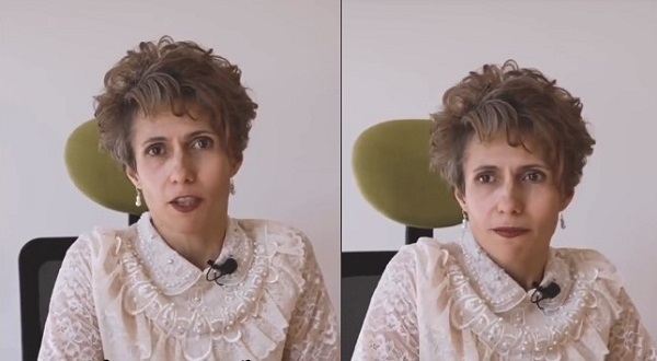 profesoara de limba romana Maria Cleopatra Stoicescu in timpul unui interviu