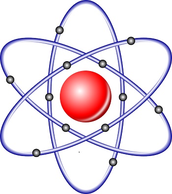 ilustratie, reprezentarea nucleului atomului si a electronilor