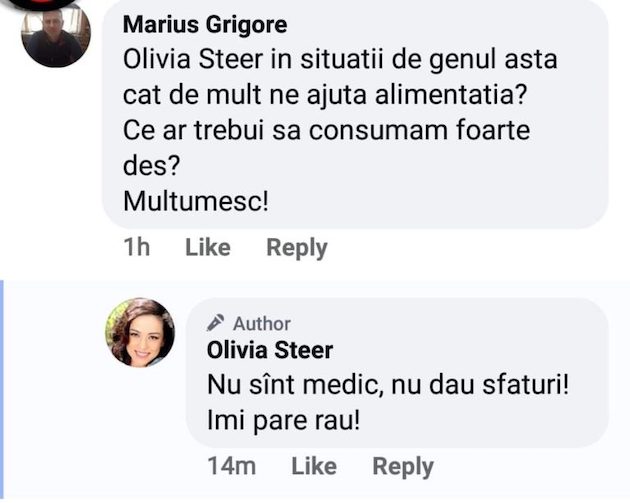 olivia steer raspuns halucinant