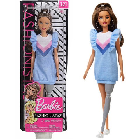 Papusa Barbie in rochie cu proteza de picior Barbie Fashionistas