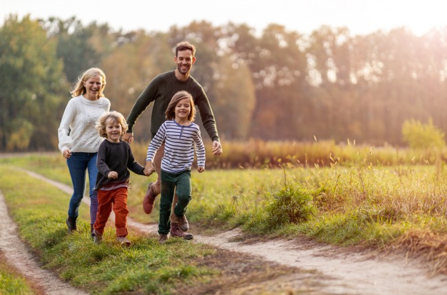 familie in natura