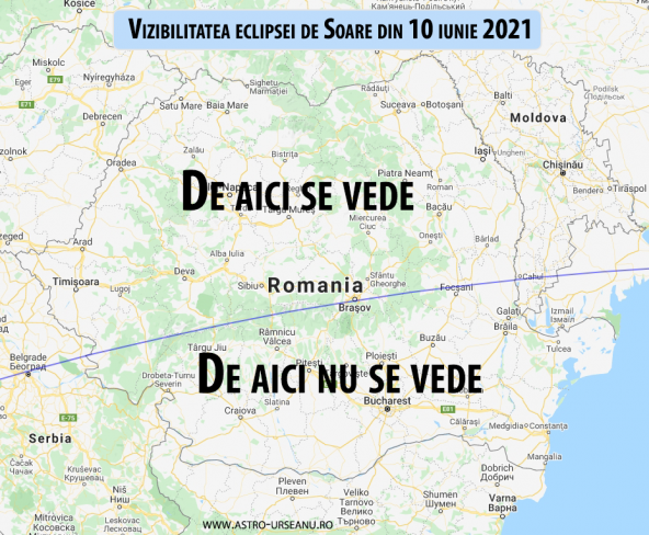 vizibilitatea eclipsei de soare din 2021