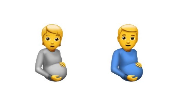 emoji persoana de sex neutru insarcinata si barbat insarcinat