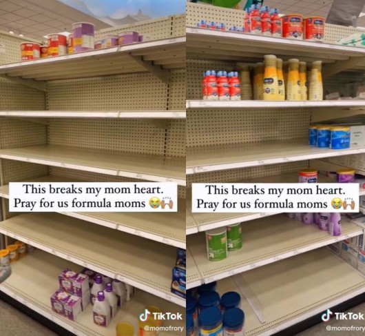 rafturi goale in supermarketurile din SUA din cauza crizei de lapte praf