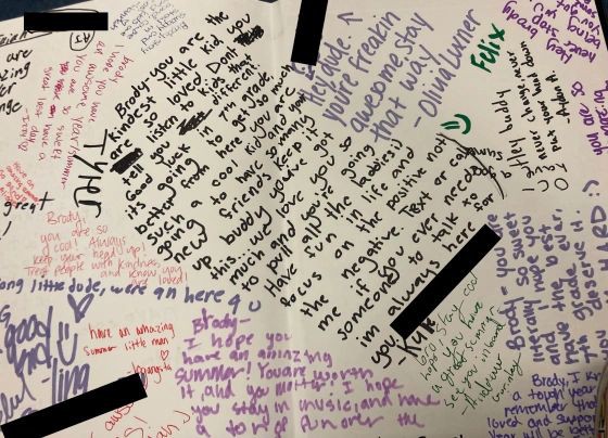 mesajele pe care colegii lui Brody i le-au scris in albumul de final de an scolar