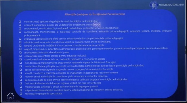 captura video cu atribuțiile inspectorilor școlari