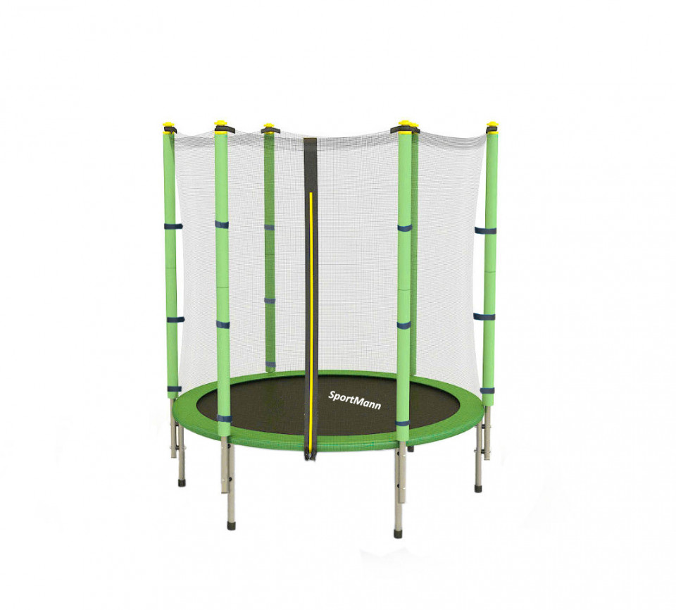 Trambulina cu plasa de protectie Sportmann Fun verde 140 cm