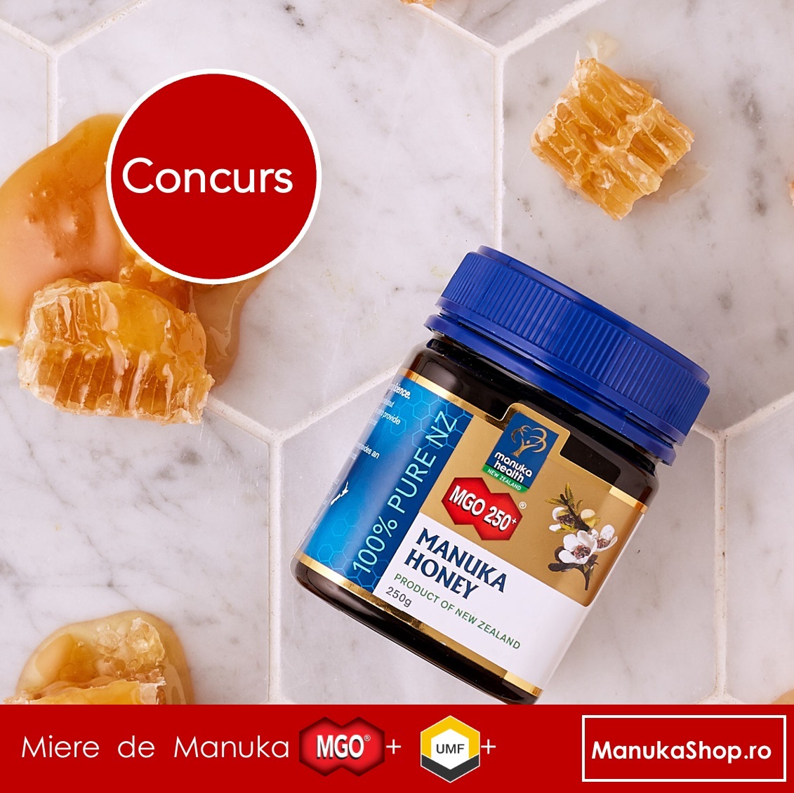 borcan cu miere de Manuka