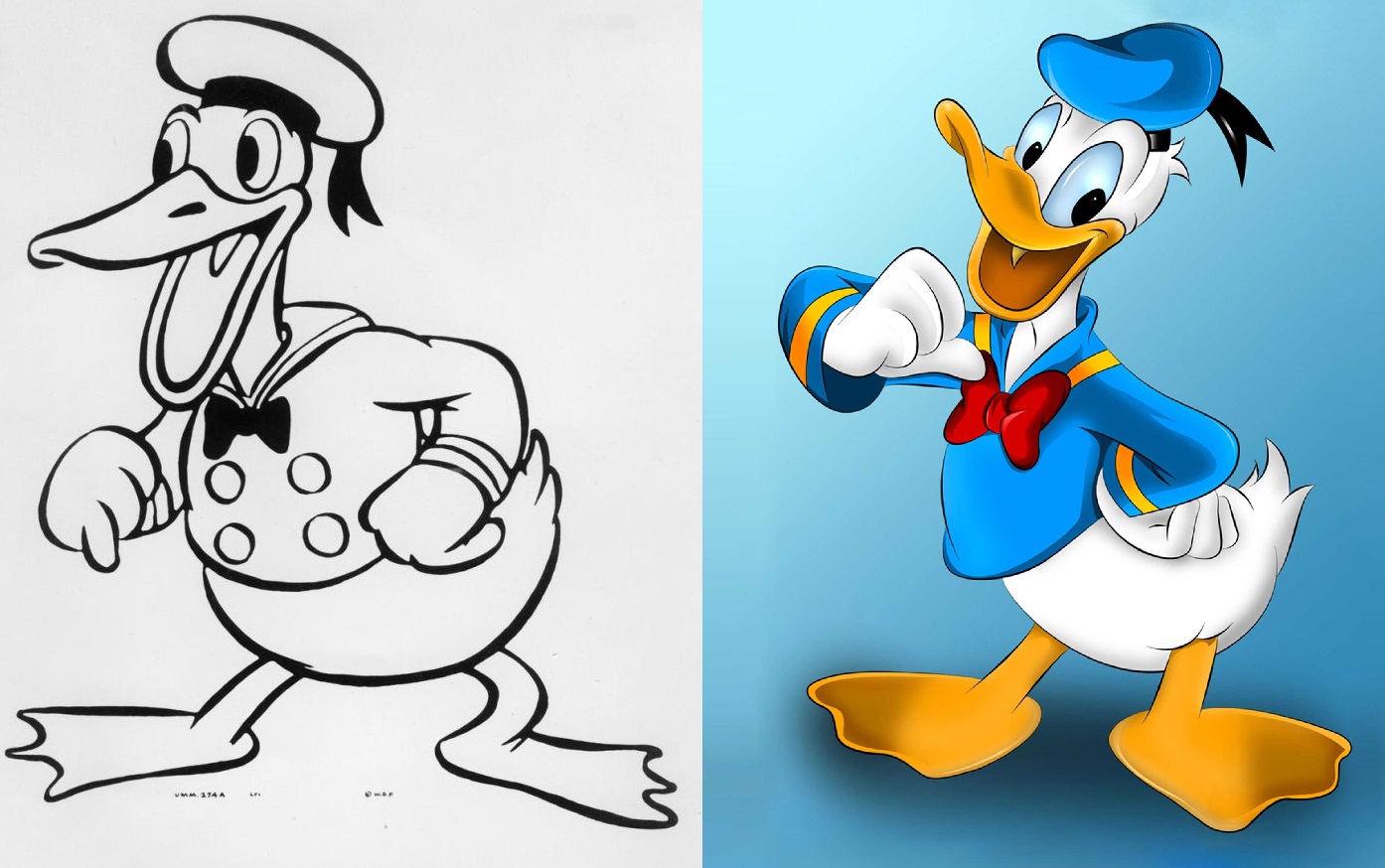 donald duck prima schita si desenul de acum