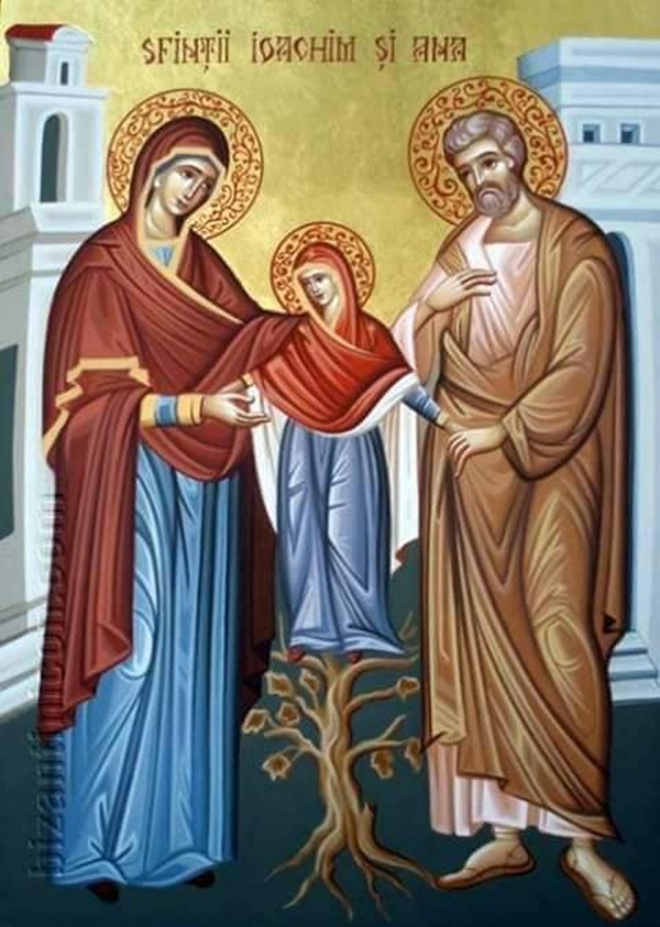 icoana cu sf ioachim si ana si maica domnului