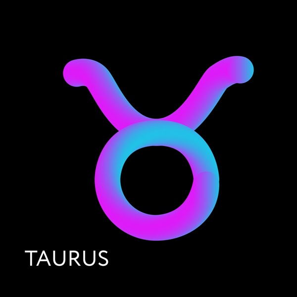simbol zodia taur neon pe fundal negru
