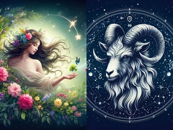 reprezentare fantasy a zodiilor fecioara si capricorn
