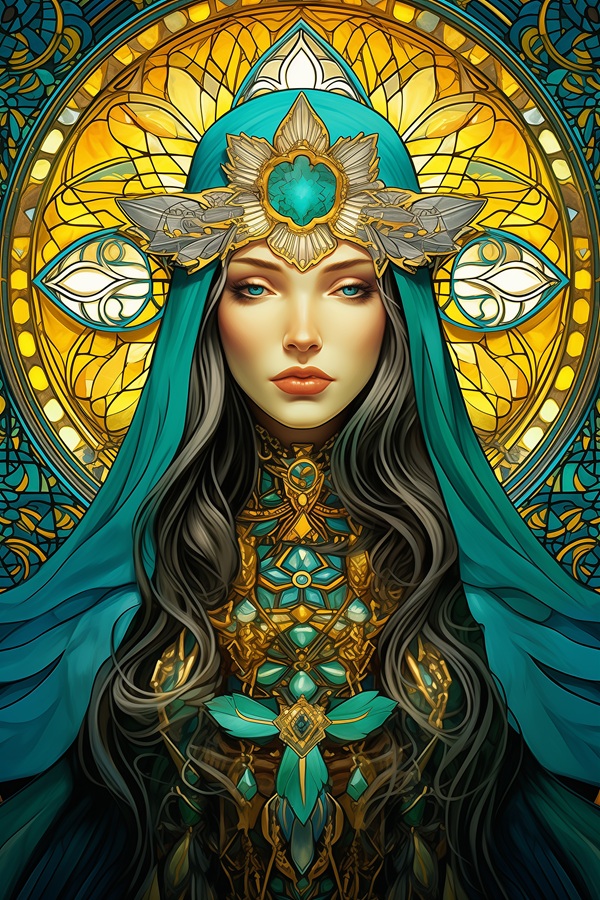 femeie imbracata in albastriu