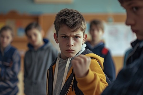 baiat furios la scoala arata pumnul