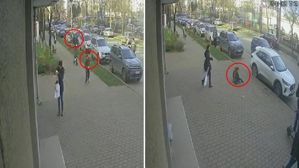 colaj imagini camere supraveghere baiat lovit de trotineta