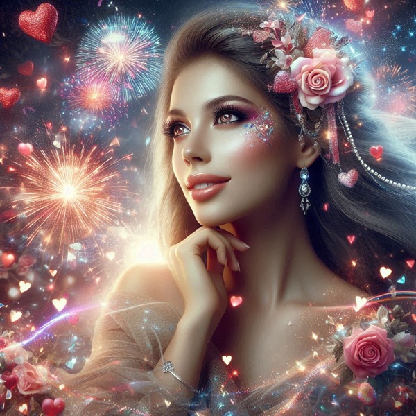 femeie cu parul saten se uita la o stea