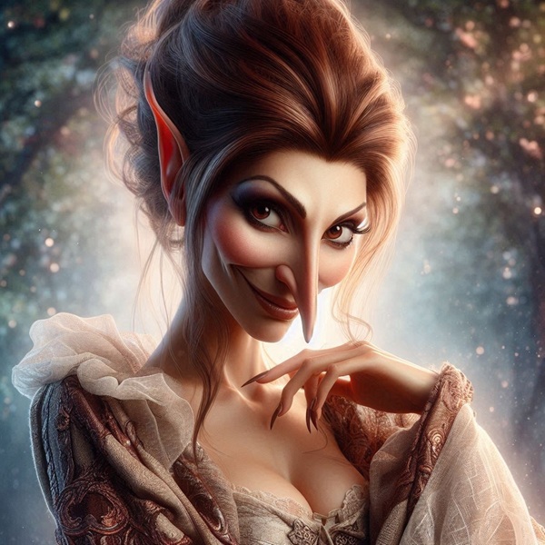 femeie cu nasul si urechile lungi