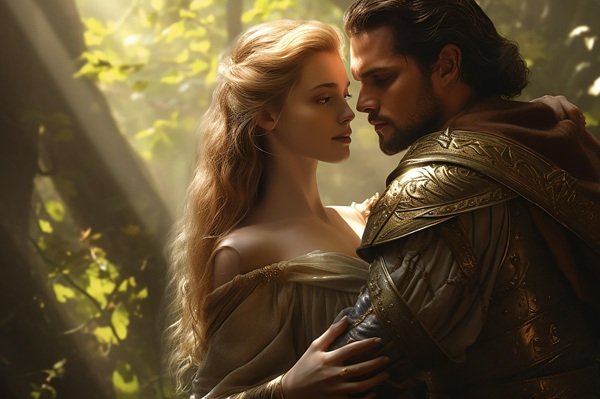 femeie blonda cu parul lung se uita in ochii unui barbat