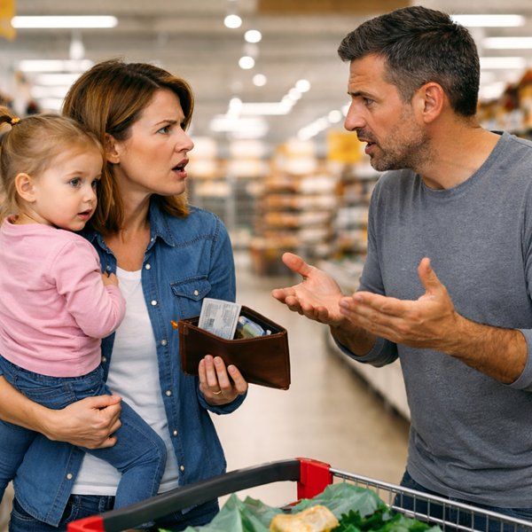 femeie si barbat in magazin se cearta pe tema banilor