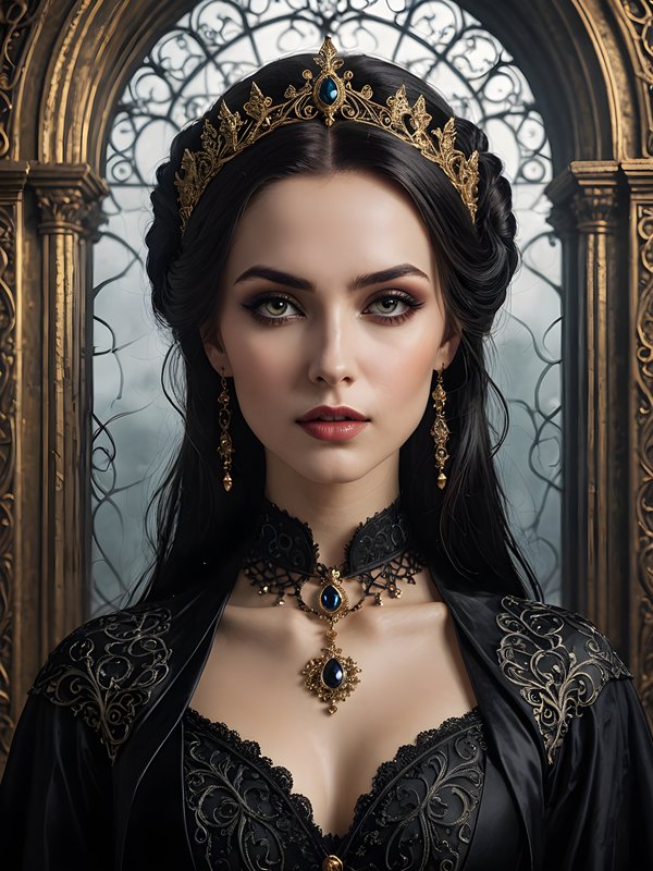 femeie bruneta imbracata in negru