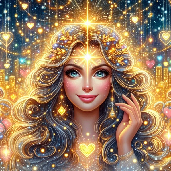 femeie cu stea in frunte