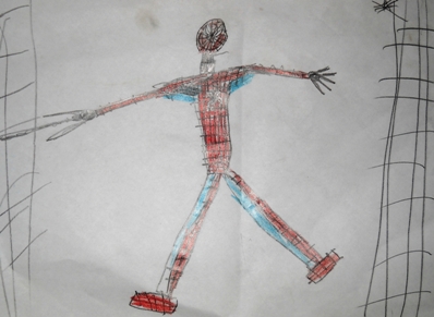 poza Spiderman desenat de copii