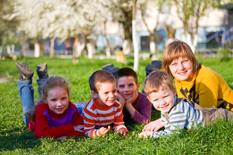 copii in parc